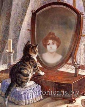 Création originale chez Toperfect œuvres - Est ce une femme de chat ou est elle une chatte? Révision des peintures classiques